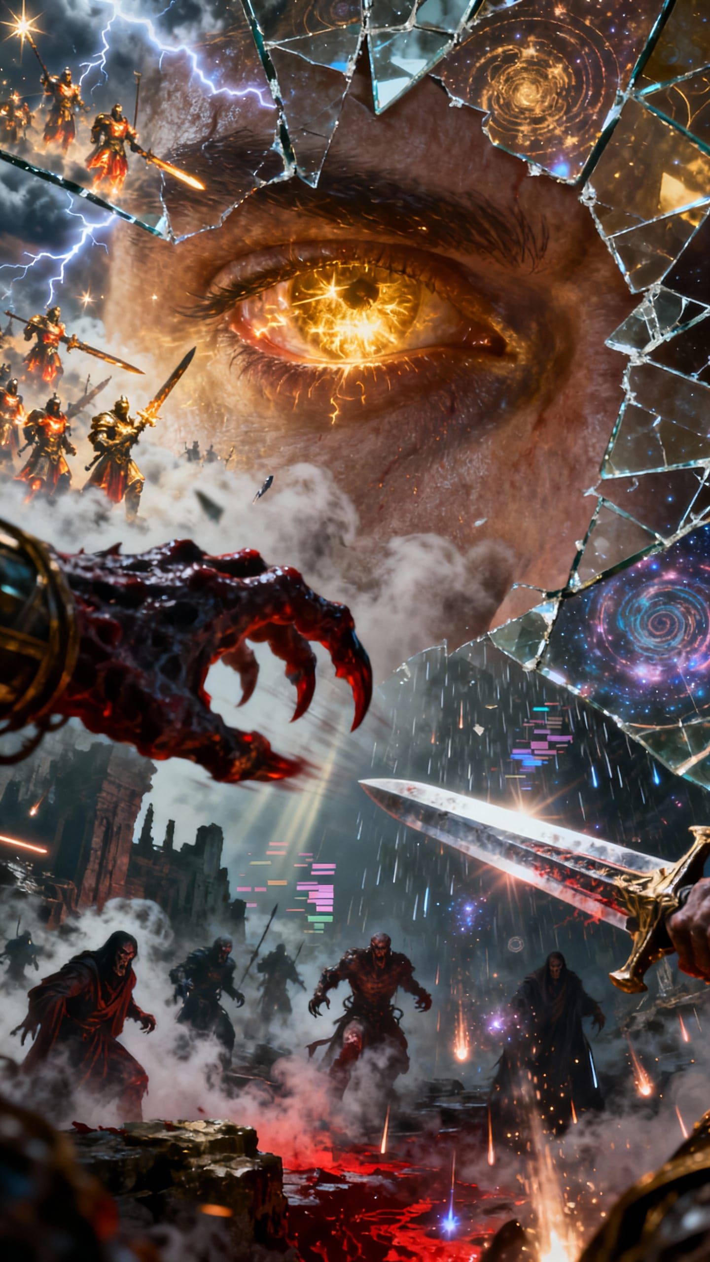 Gods of Heaven Descend on Cosmic Battlefield