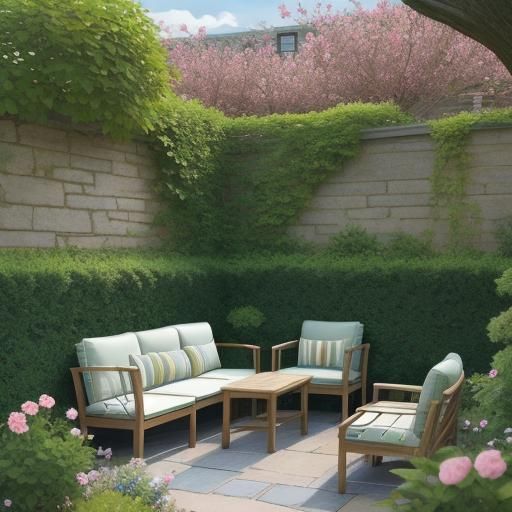 Cozy Garden Seating Area with Wildlife