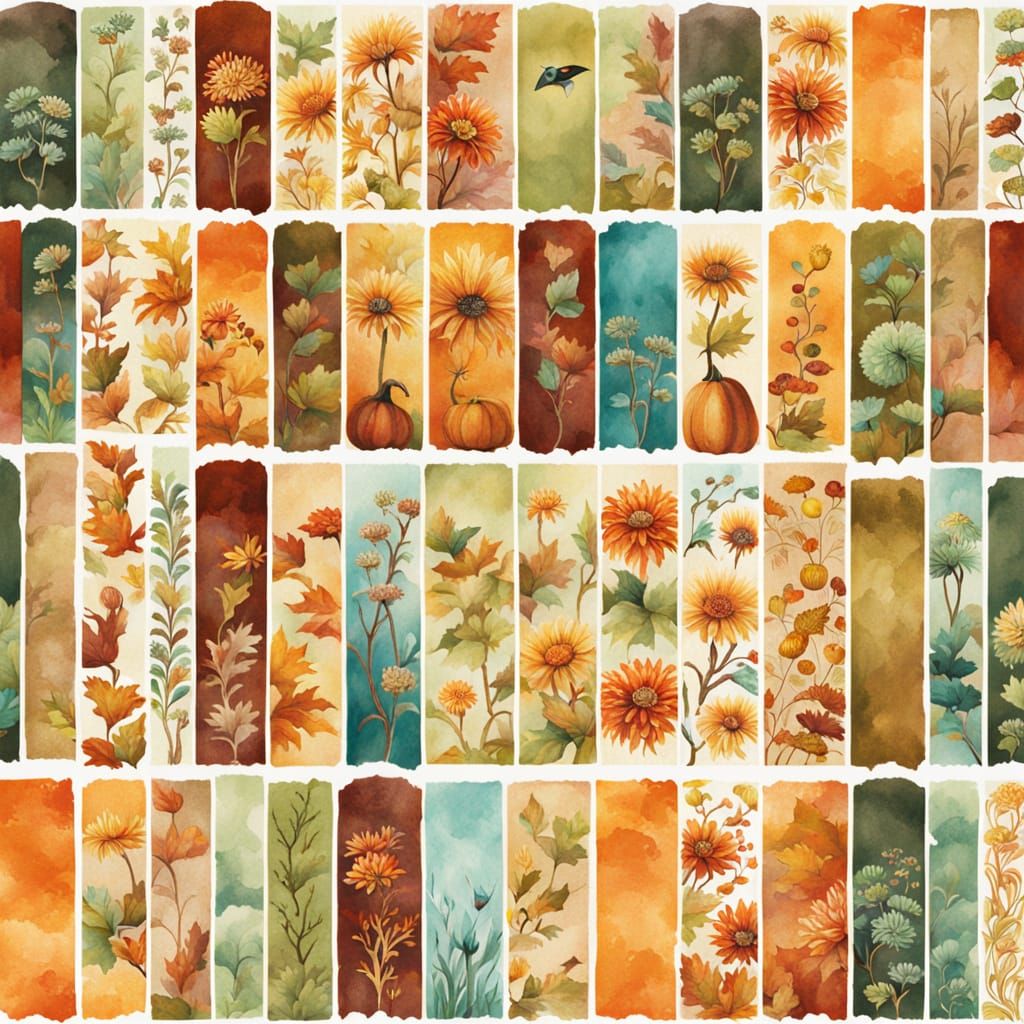 Vivid Autumn Washi Tape Designs for Journals