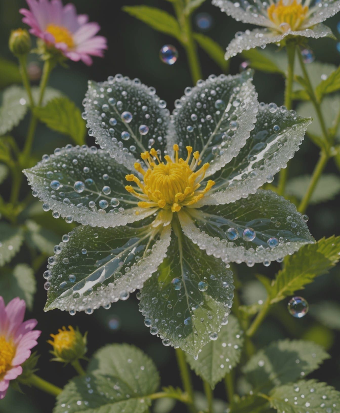 Sparkling Fizzy Water Flower With Bubbles