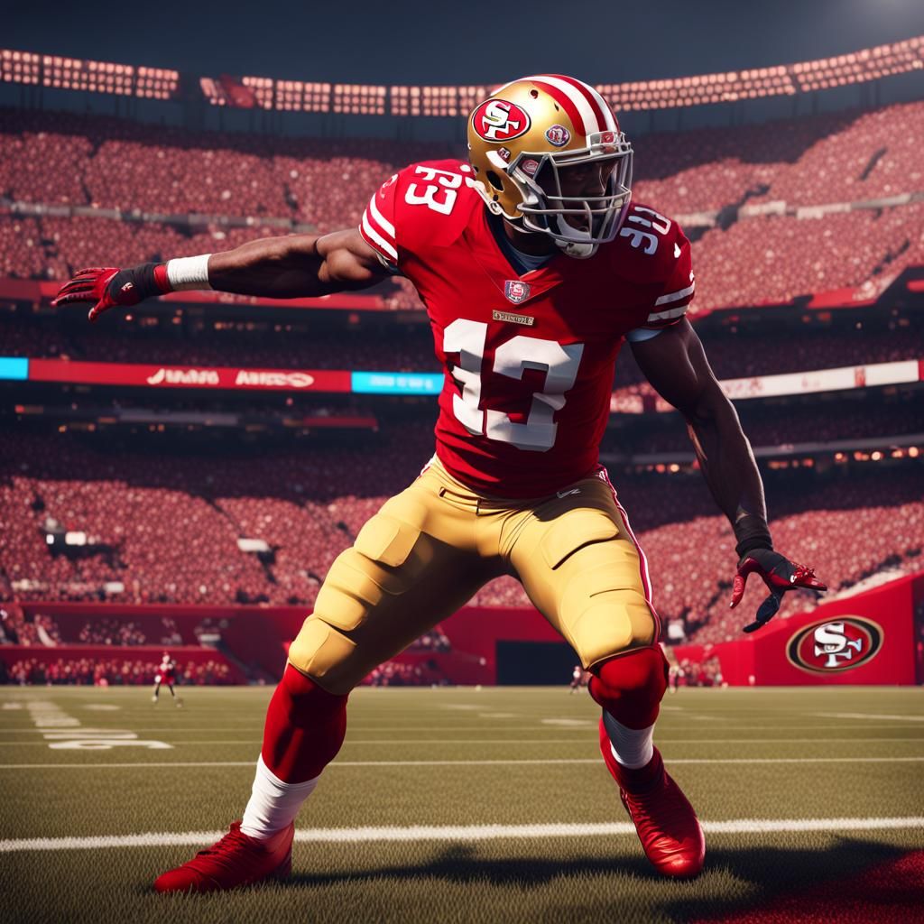 Jude Bellingham in 49ers Shirt: Detailed Matte Painting