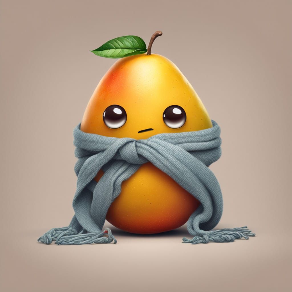 Sickly Mango in Winter Scarf