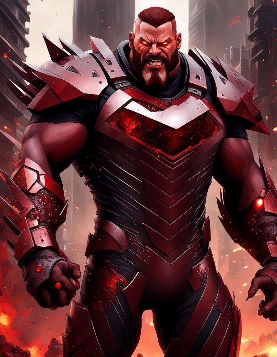 Menacing Portrait of a Brutish Man in Dystopian City