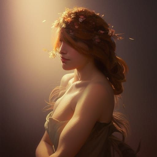 Detailed Portrait of John Barleycorn in Art Nouveau Style