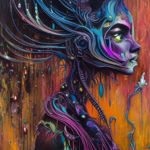 Exotic Alien Dancers in Giger Style