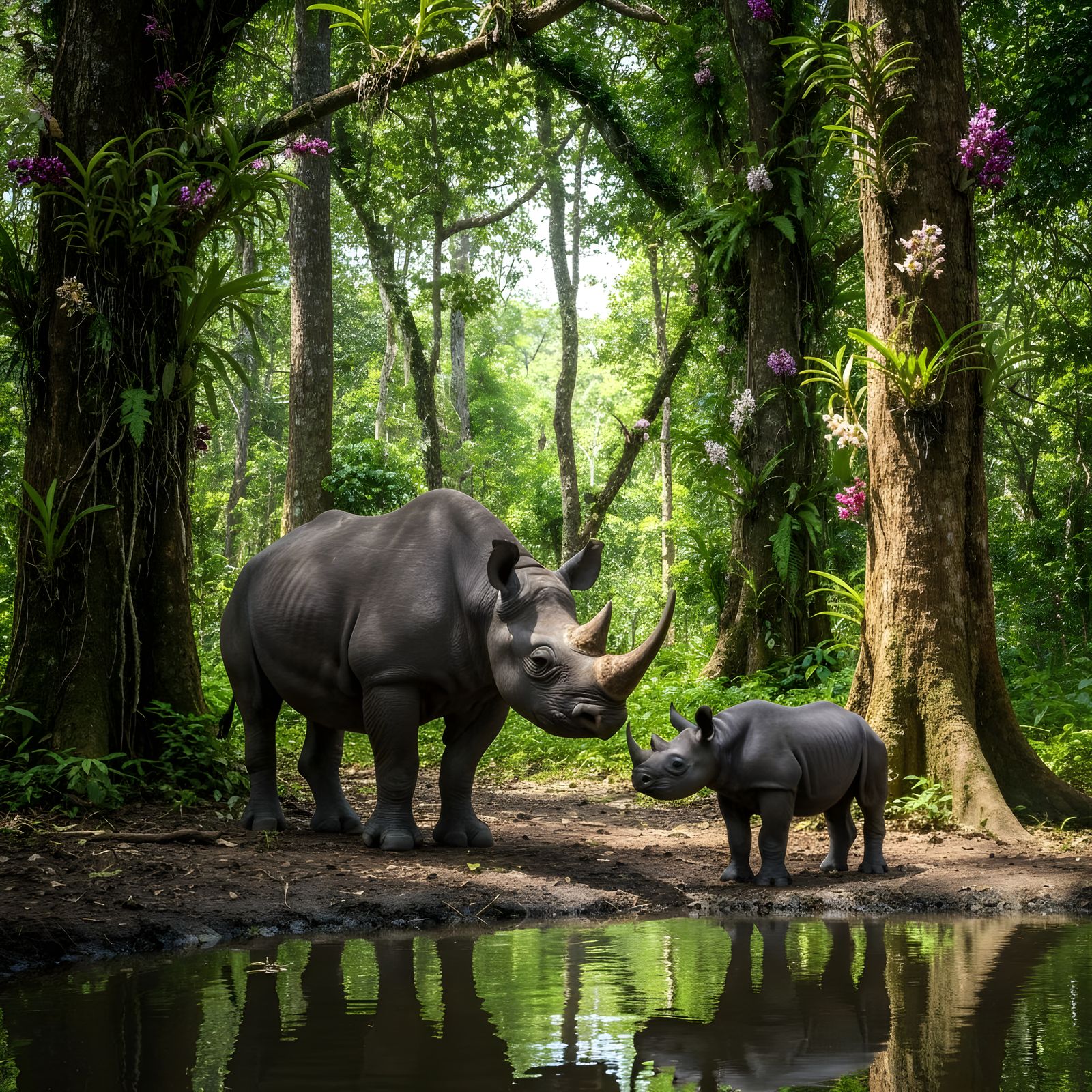 West African Black Rhinoceros Spotted in Cameroon Rainforest
