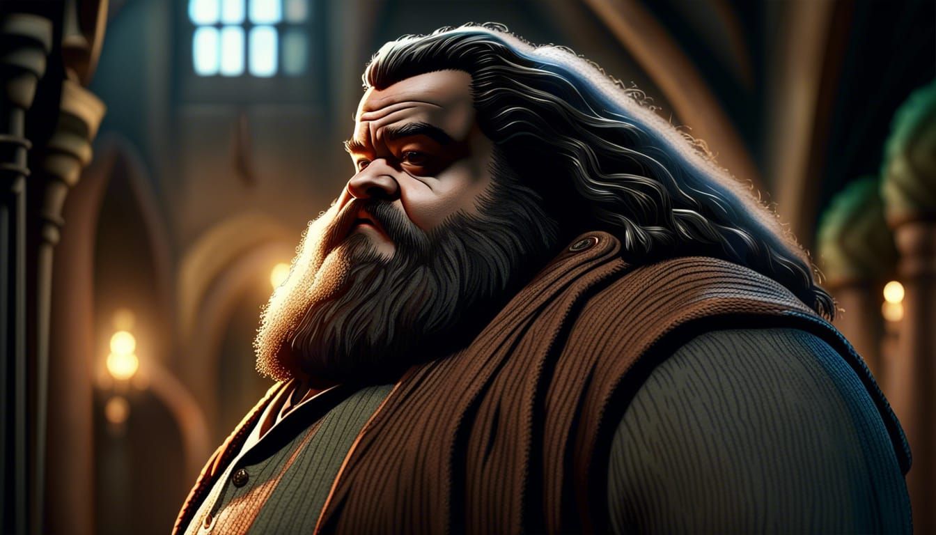 Intricately Detailed Artwork of Rubeus Hagrid