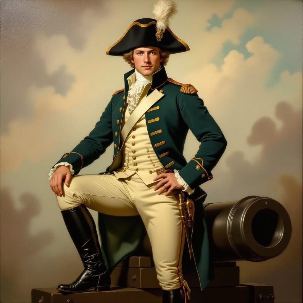 Dragoon Colonel Portrait in 1770s Style