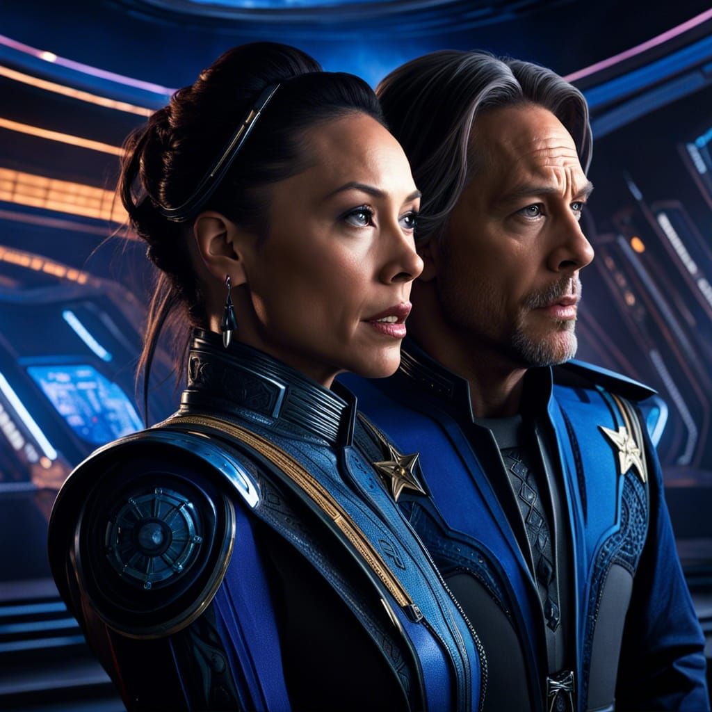 Lexa Doig and Kevin Sorbo Portrait on Starship