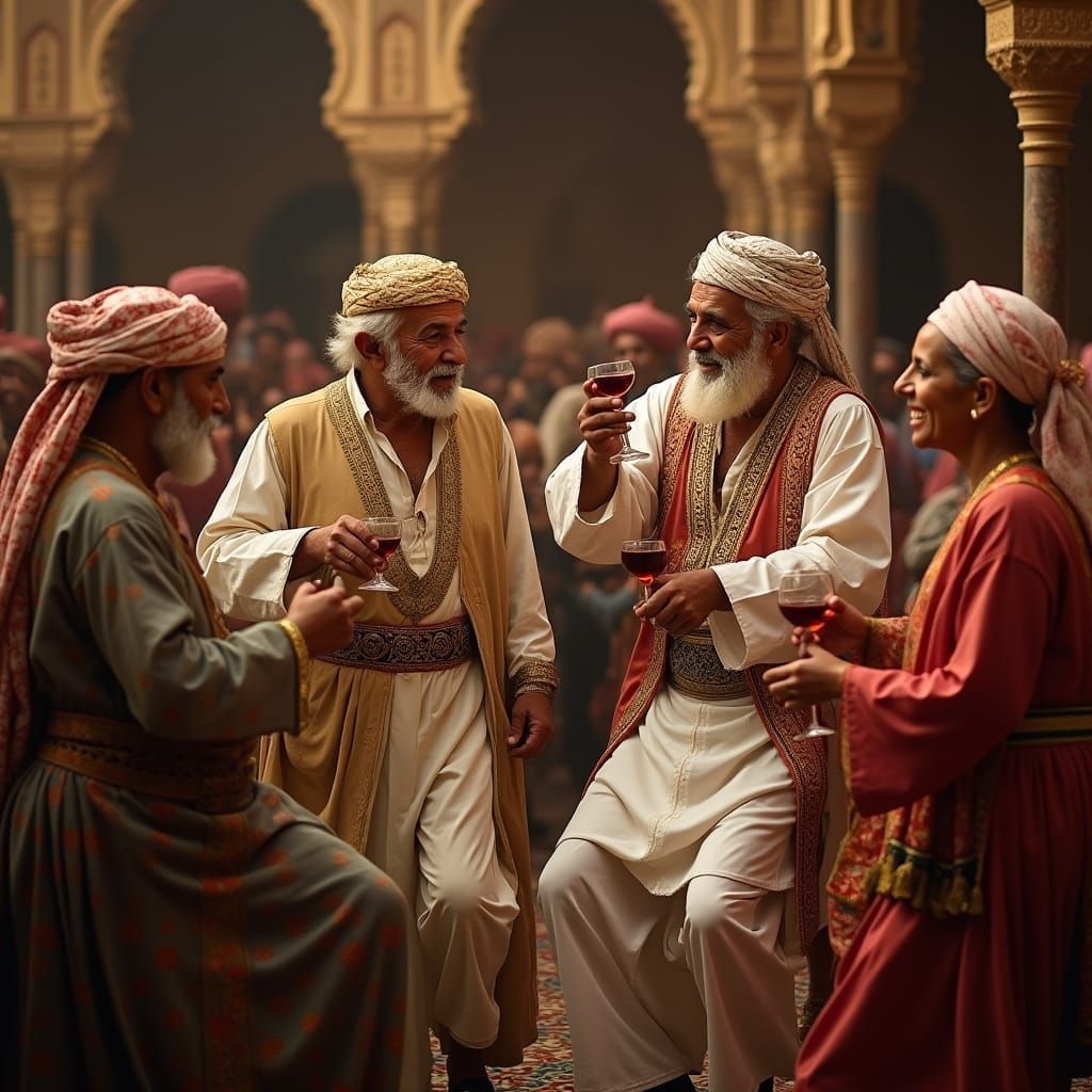 Traditional Arab Dancers in Vibrant Mid-Eastern Style