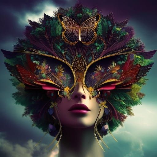 Surreal Dreamscape with Butterflies and Intricate Details