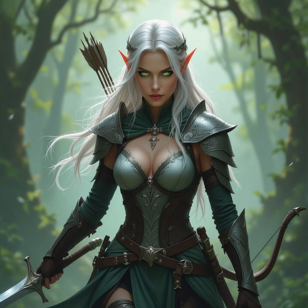 Elven Warrior Hawkyrisel in Mistwood Fantasy Art