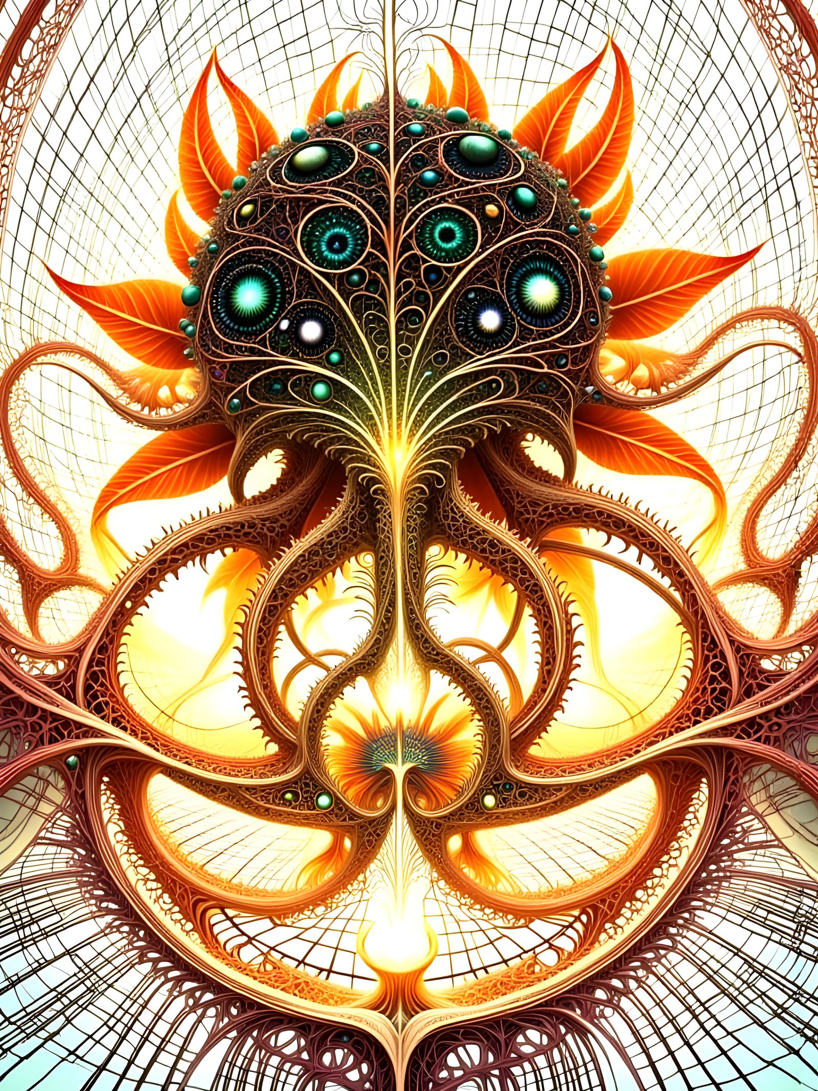 Photorealistic Alien Landscape on Mars in Klimt Style