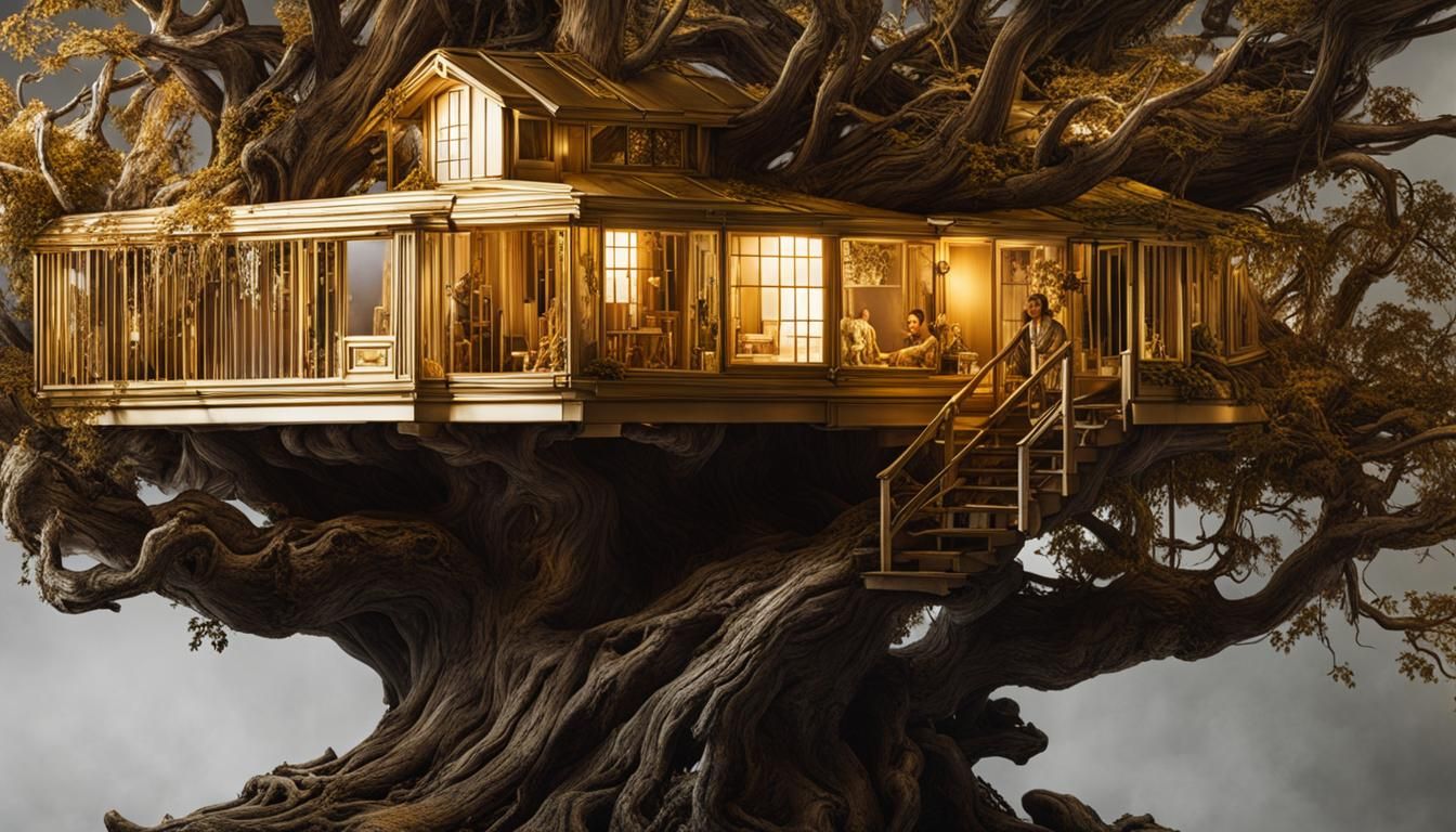 Sci-Fi Treehouse Cottage in Hyperrealistic Digital Art