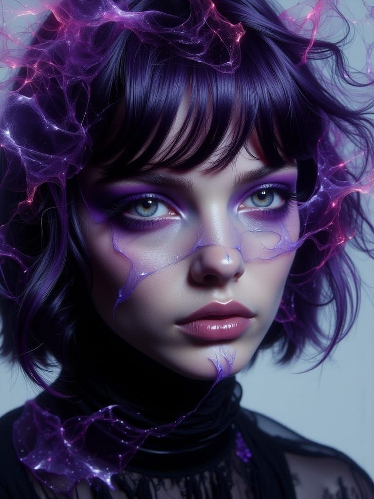 Gothic Despaircore Portrait of a Melancholic Woman