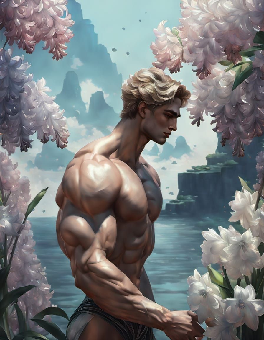 Gay Art Masterpiece: Hyacinthus Embraces Apollo