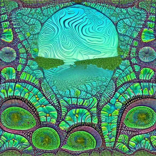 Intricate Fractal Planet on River, Macro Photograph