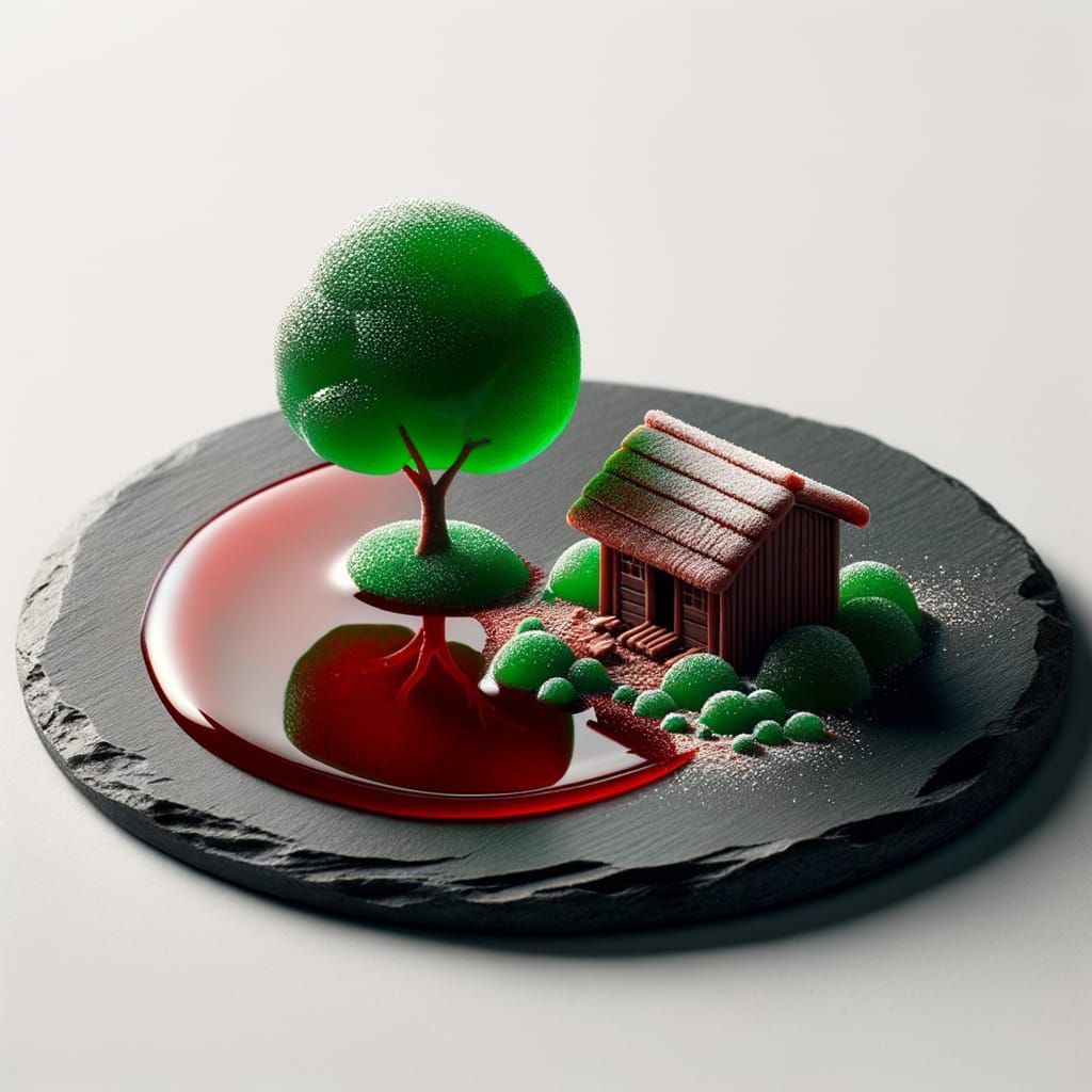 Hyper-Realistic Edible Miniature Landscape Dessert