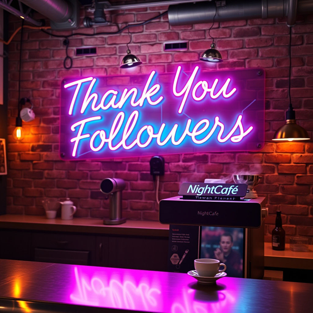 Vibrant Neon Thank You Sign in 3D
