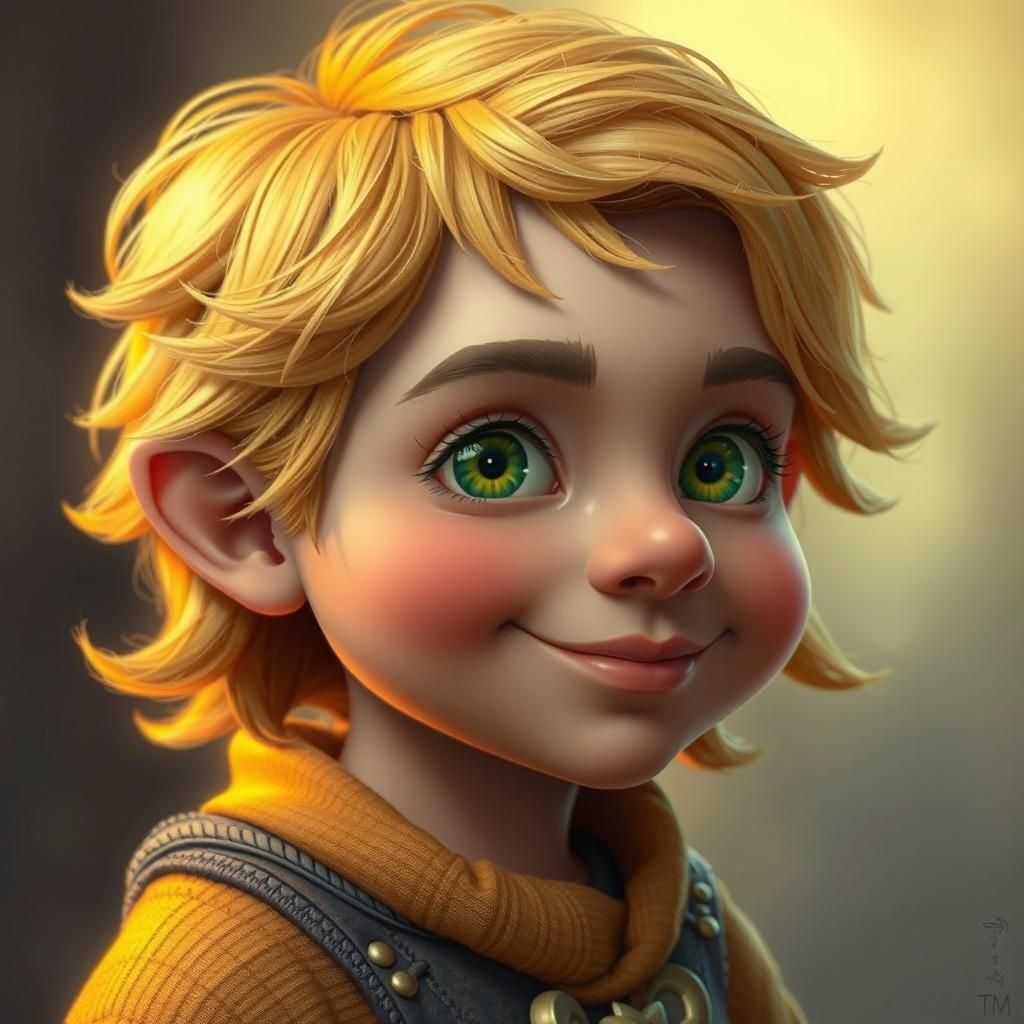 Adorable Dwarf Portrait in Digital Art Style
