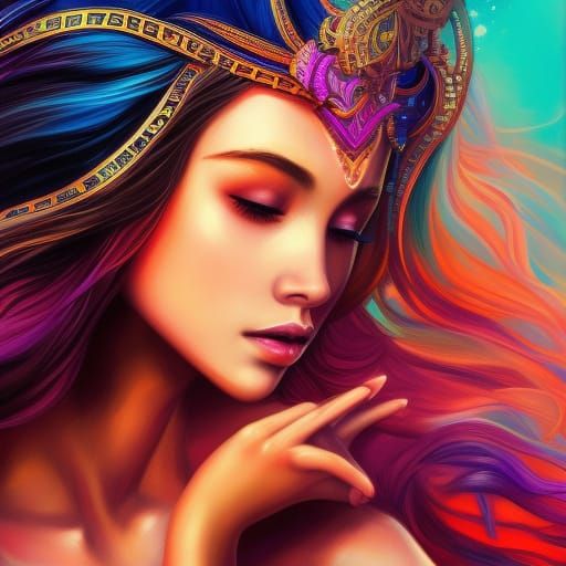Dream Goddesses: Hyperrealistic Splash Art Portrait