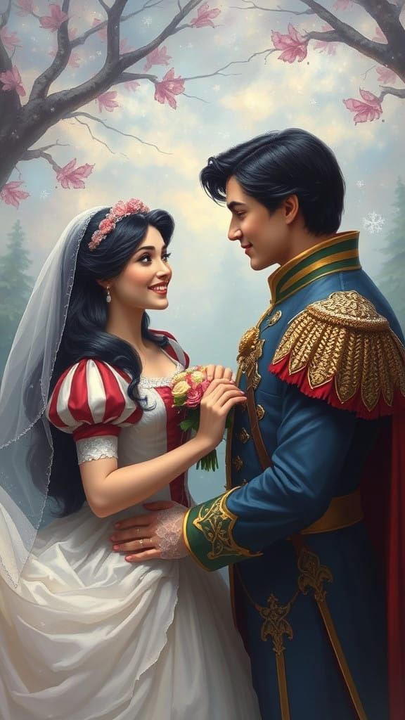 Ethereal Princess Wedding Scene in Dreamy Fantasy Style