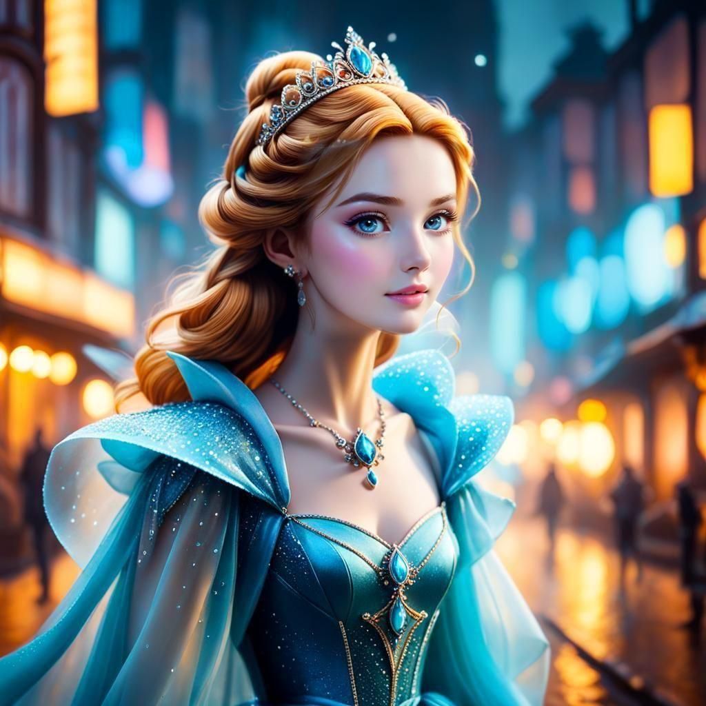 Magical Glowing Cinderella on River at Sunset