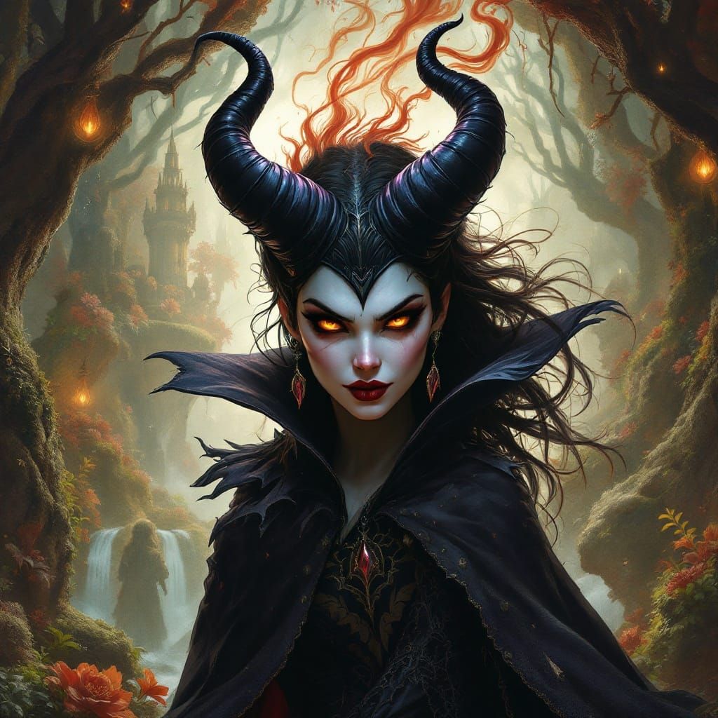 Wicked Fantasy Villain in Hyperrealistic Concept Art Style