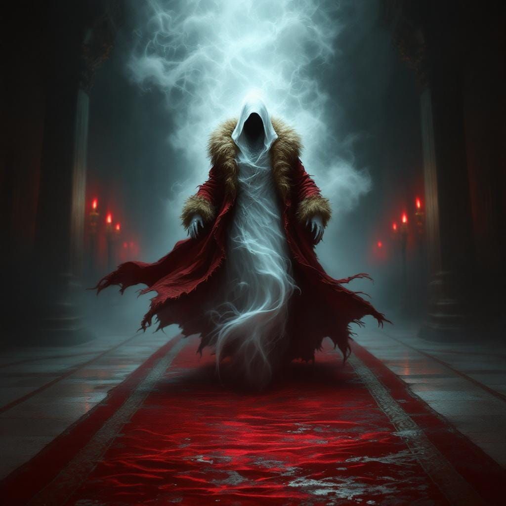 Ethereal Ghost in Lion Coat, Gothic Style