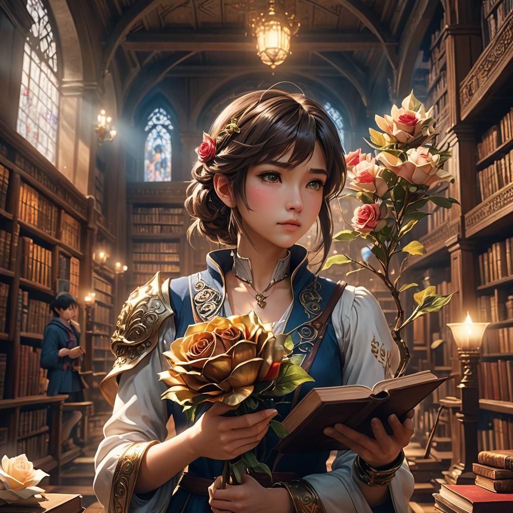 Enchanted Beauty and Beast Anime Art