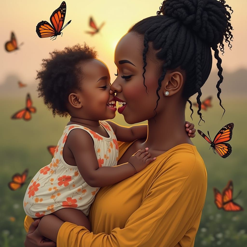 African Mother Tenderly Holding Joyful Baby in Heartwarming ...