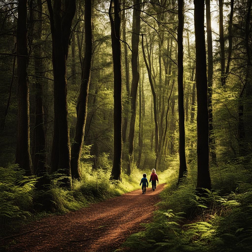 Evocative Backwoods Childhood Scene