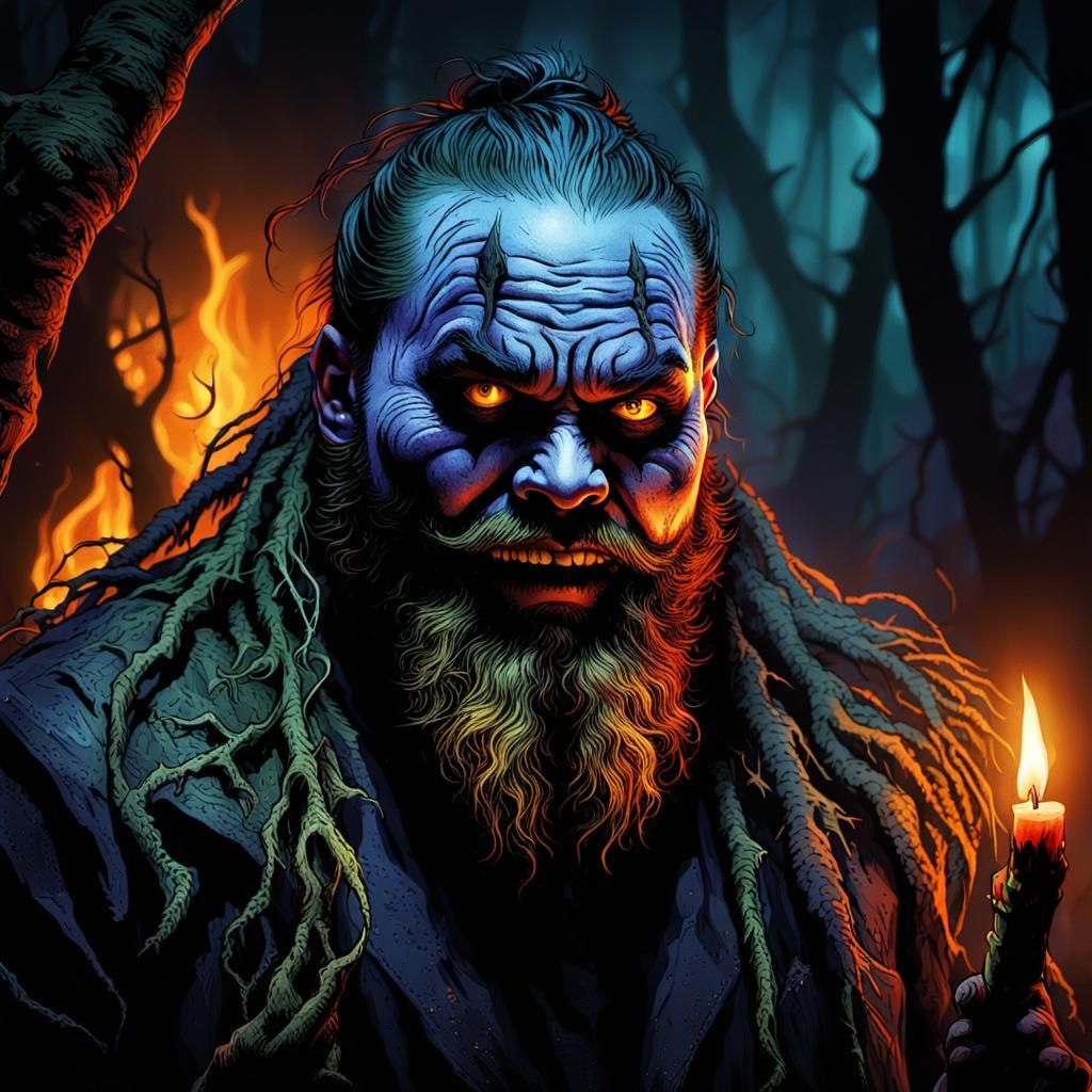 Eerie Swamp Portrait: Dark Fantasy Character