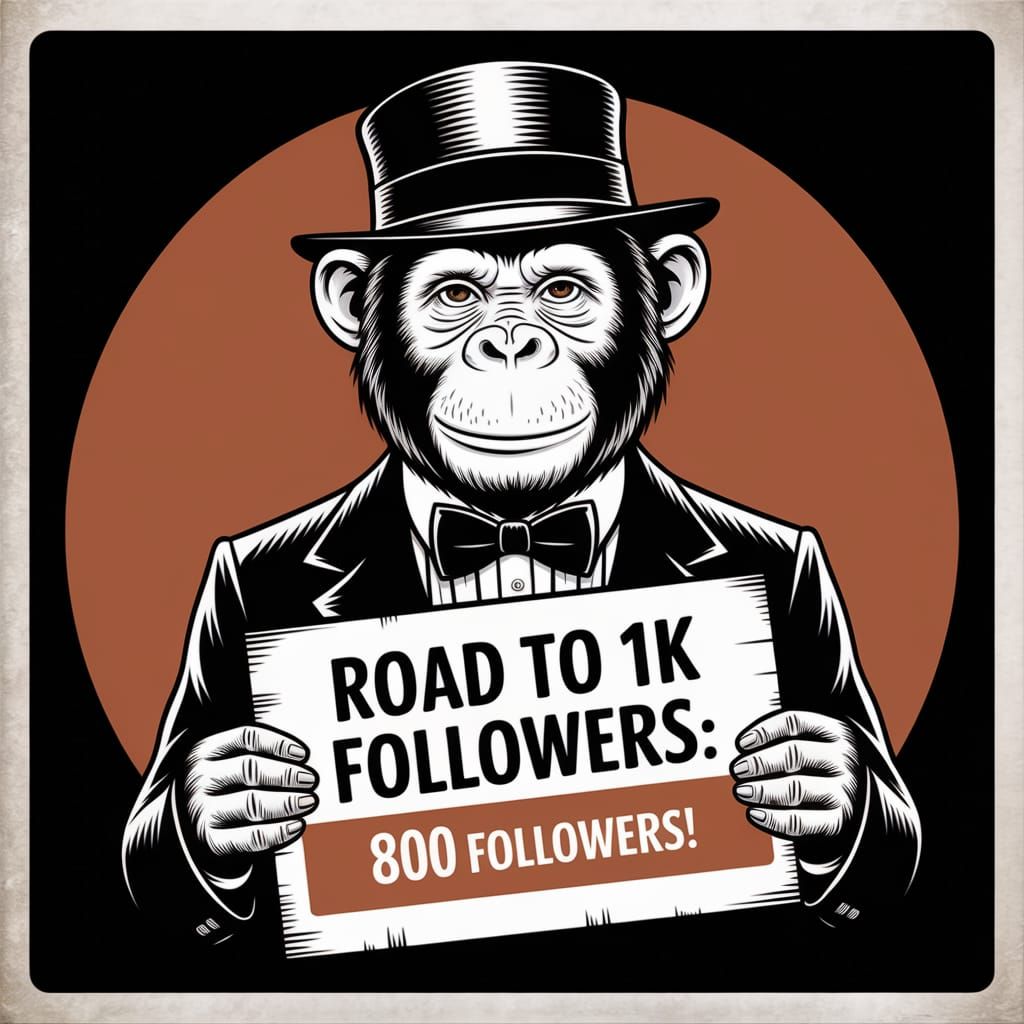 Mafia Chimp Seeks 1K Followers: Vintage Photo