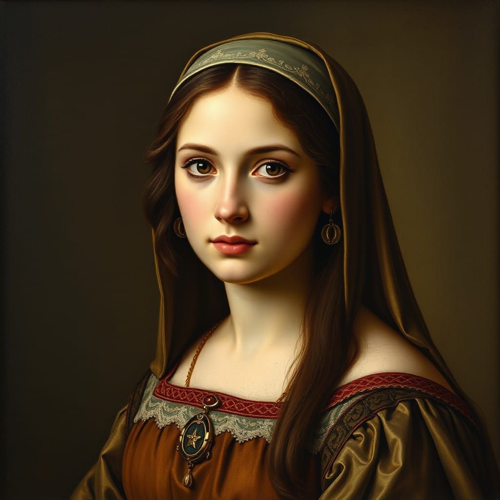 A Young Medieval Noblewoman in Oil