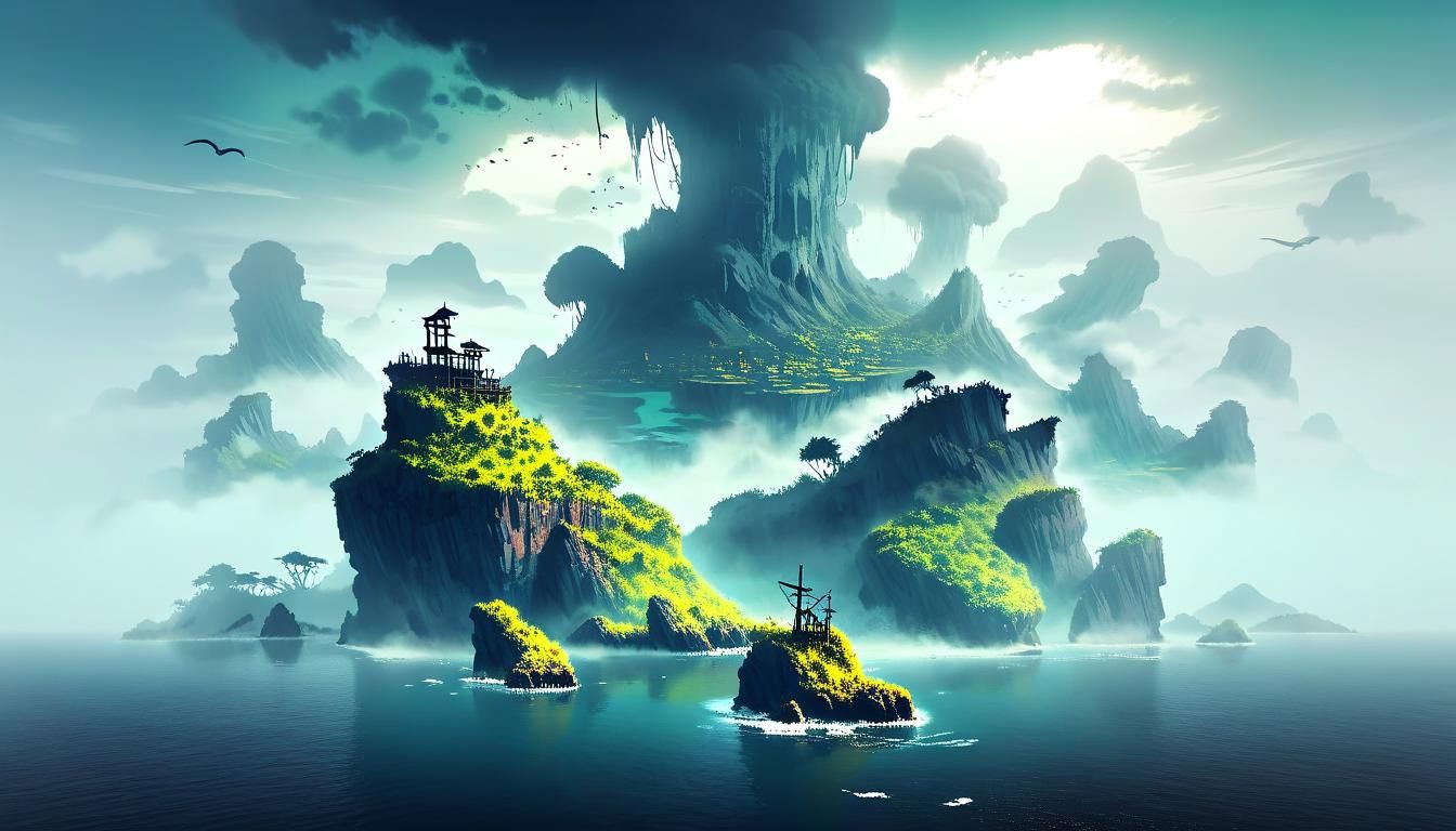 Fog-Laden Terror Island: Fantasy Horror Ambiance