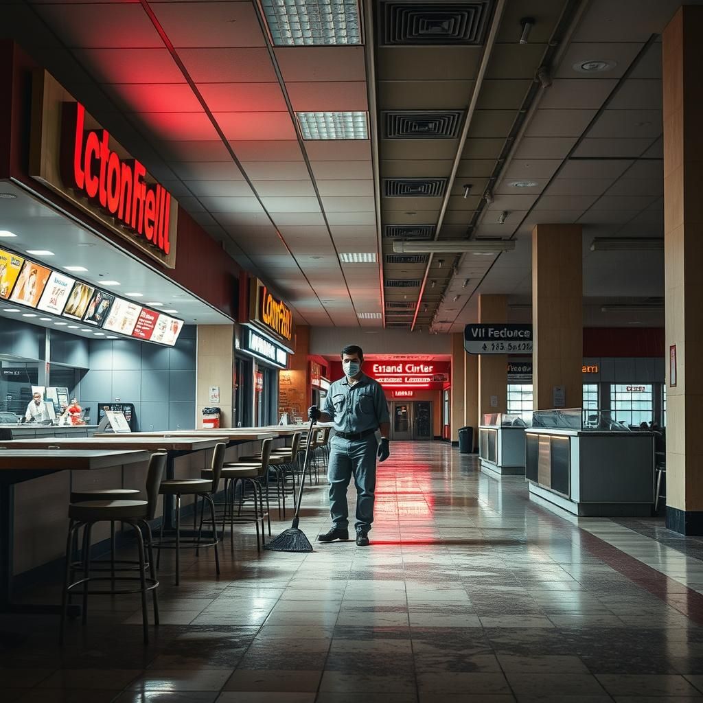 Abandoned Mall Food Court: Photorealistic Liminal Space