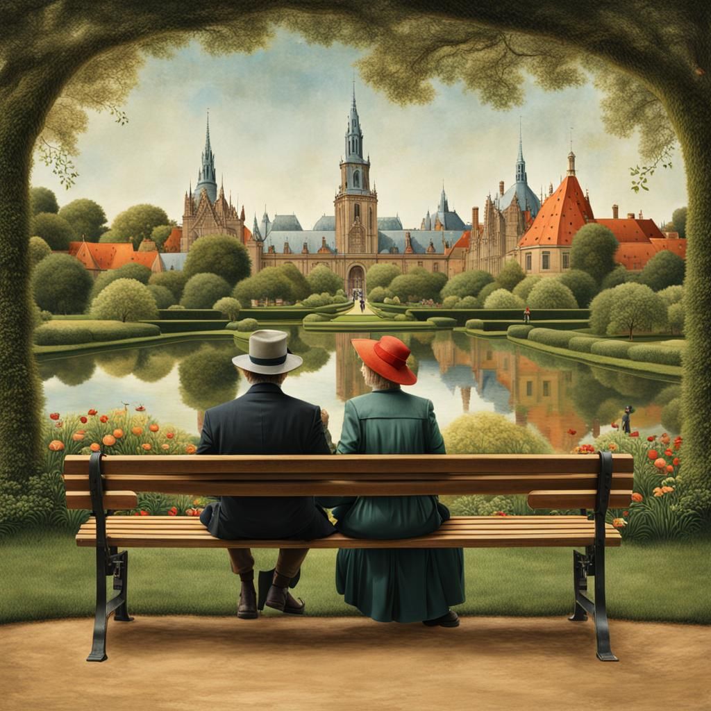 Couple in Garden, Hyeronimus Bosch Style