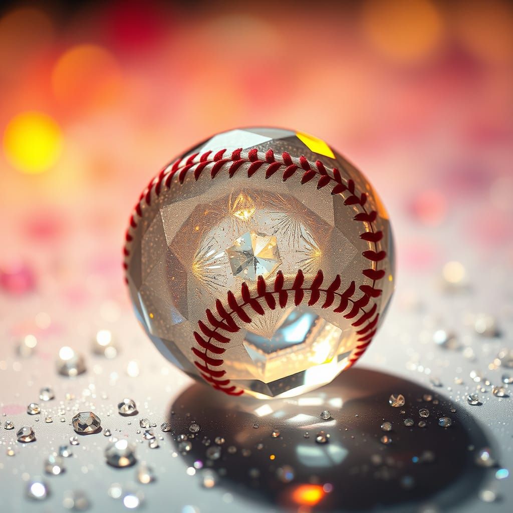 Hyperrealistic Baseball in Wedding Band, in a Dramatic Aesth...