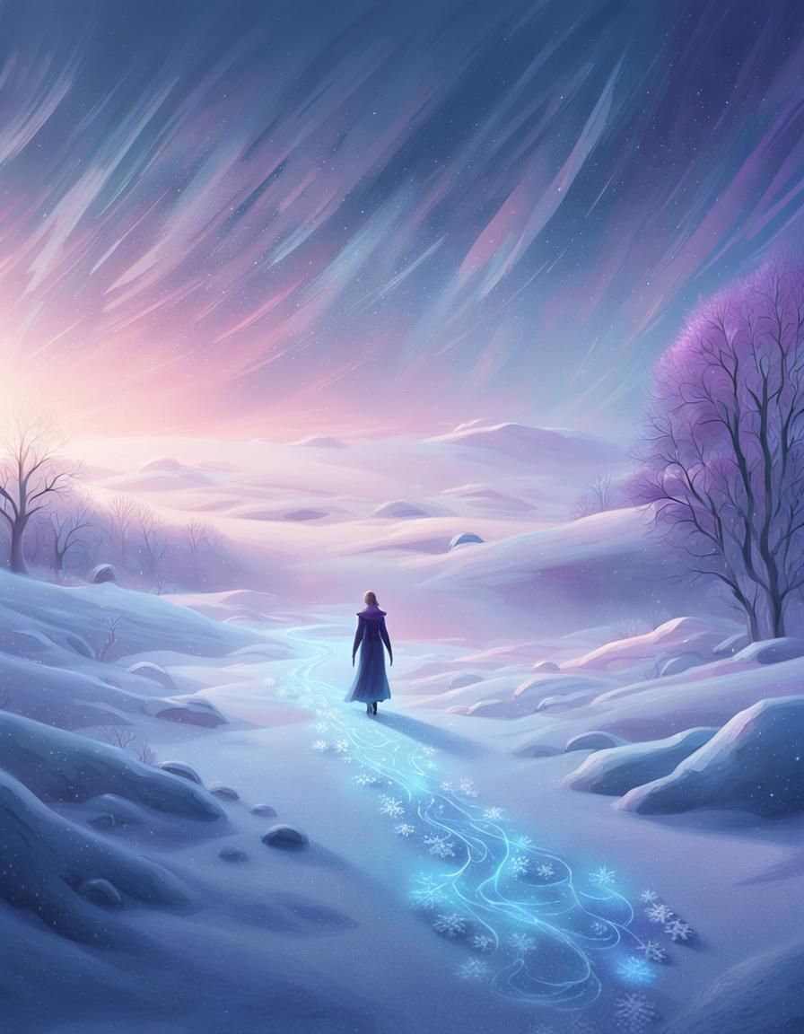Majestic Winter Wonderland in Ethereal Hues