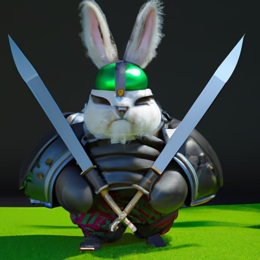 Anime Samurai Rabbit with Intricate Details