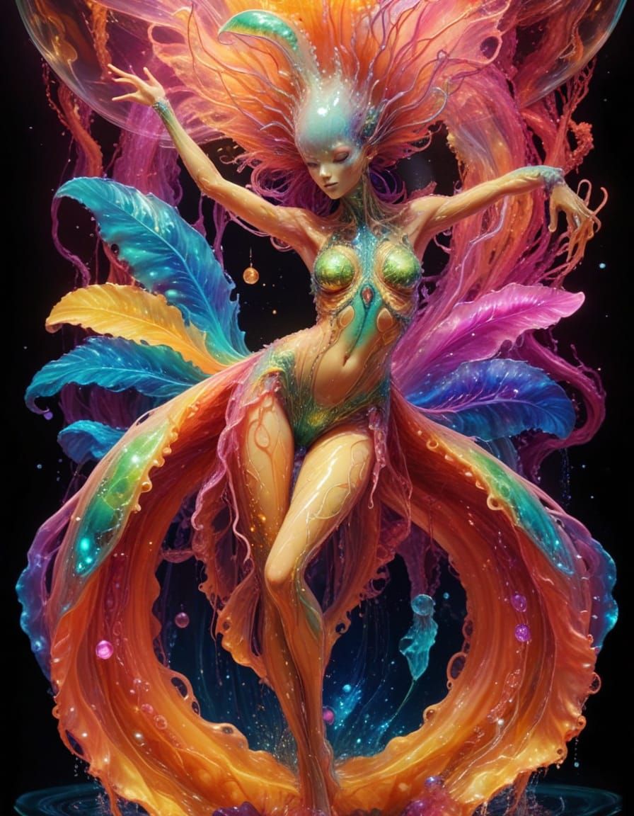 Surreal Cosmic Hybrid Unveils Radiant Aqua Aura in Vibrant H...