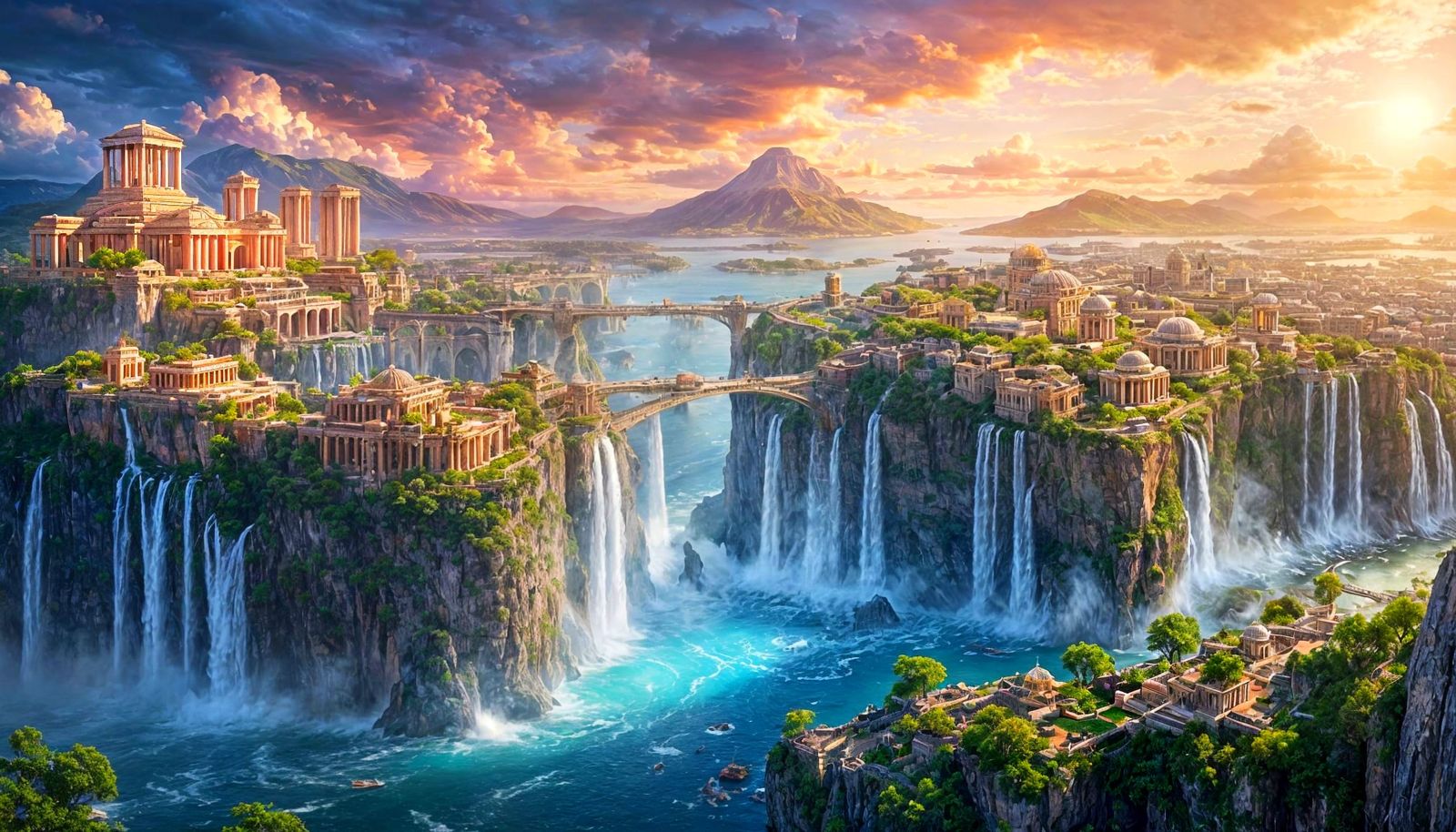 Majestic Greek City on Floating Islands