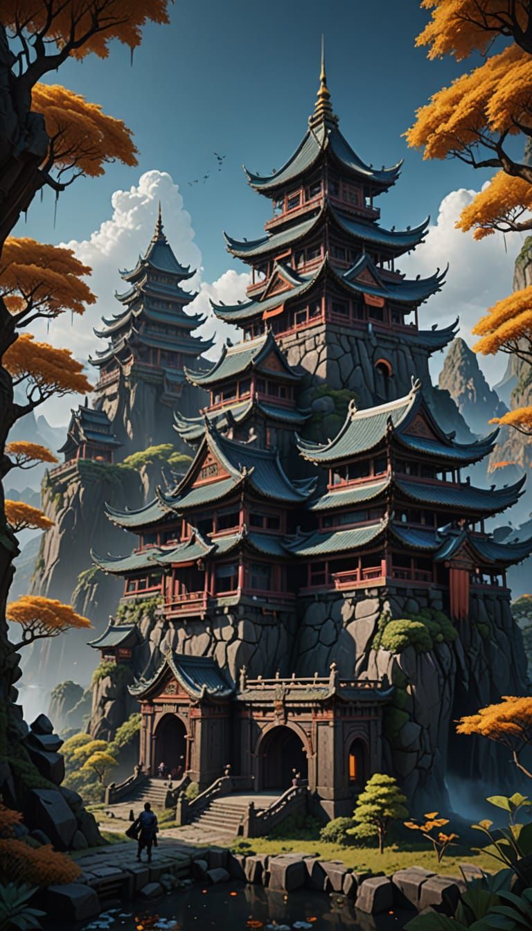 Fantastical Landscape in Deep, Vibrant Colors