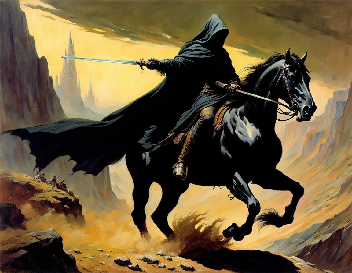 Nazgûl on Weathertop in Frazetta Style