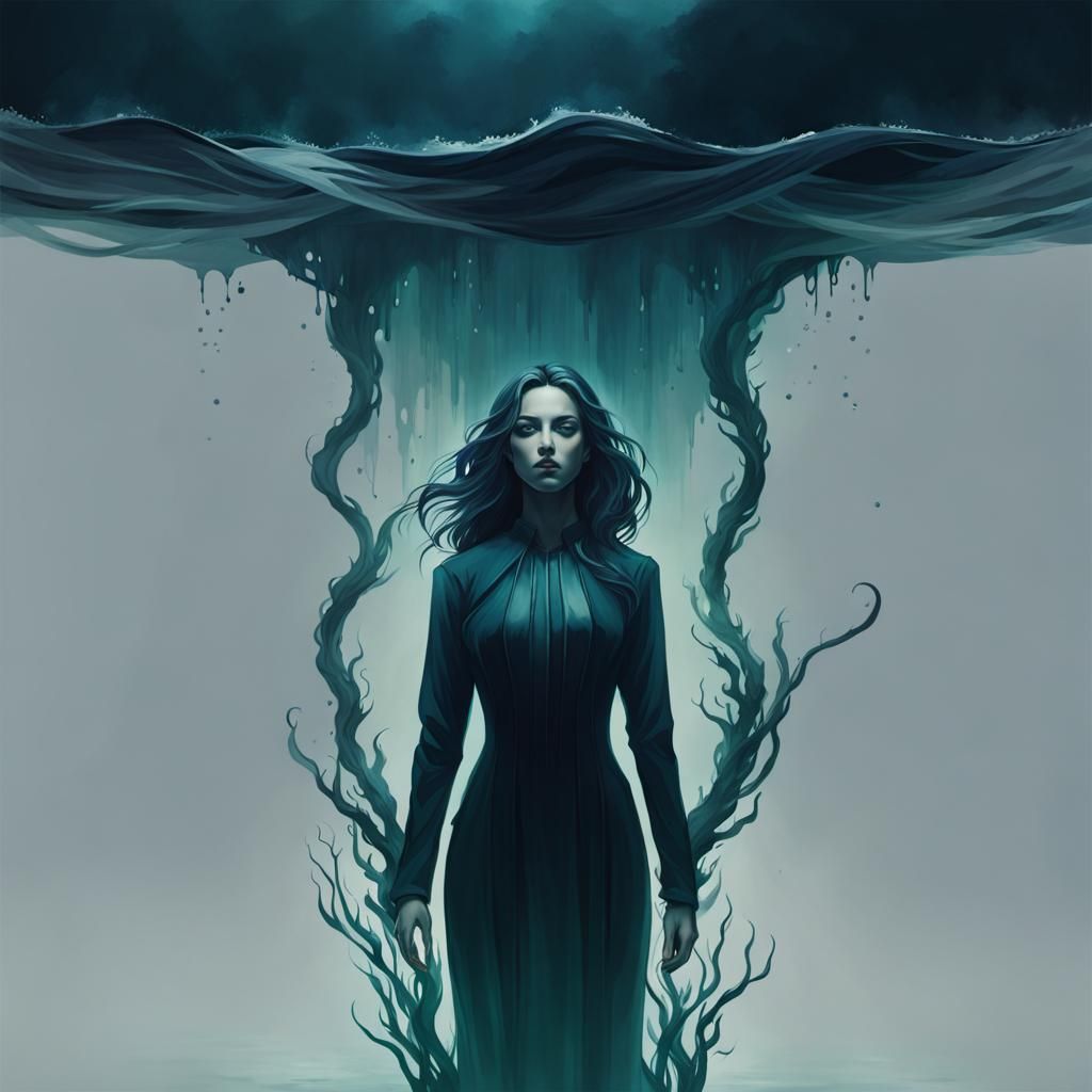 Oppressive Dark Fantasy Sea Bottom Concept Art