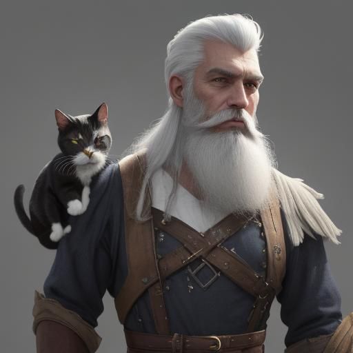 Sailor Grooming Cat in Vintage Photograph Style