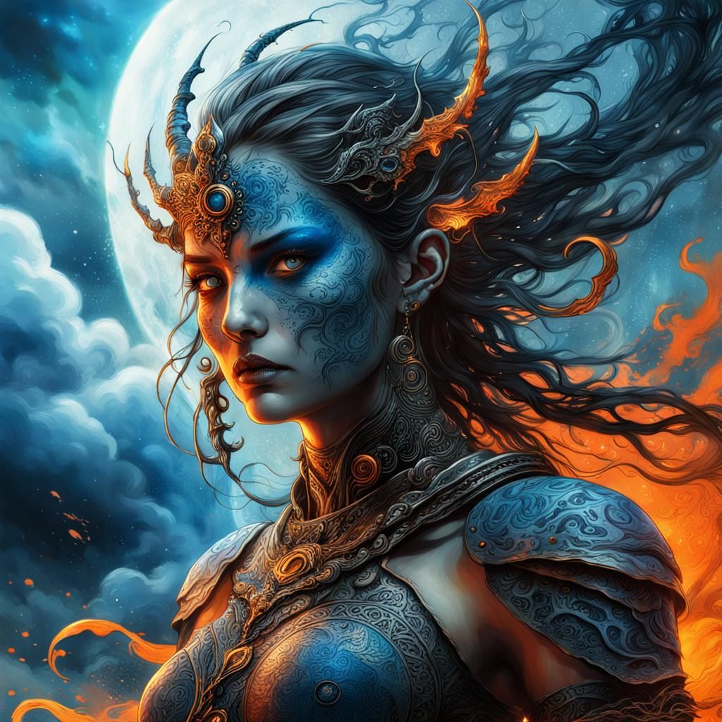 Mystical Being Emits Life Energy: Fantasy Art