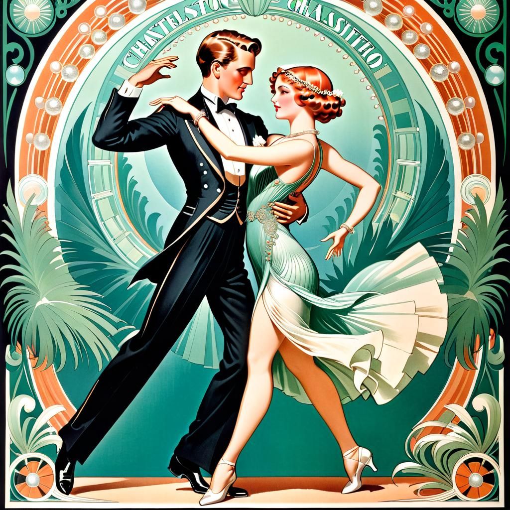 Charleston Dance Art Deco Poster Illustration
