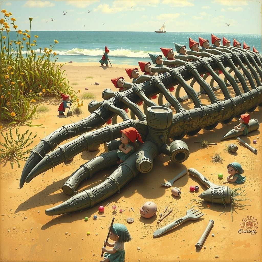 Gnomes Gathered in Sun-Dappled Forest Clearing